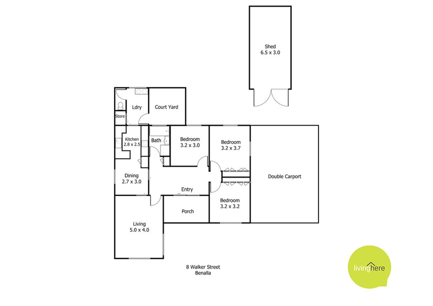 Floorplan of Homely house listing, 8 Walker Street, Benalla VIC 3672