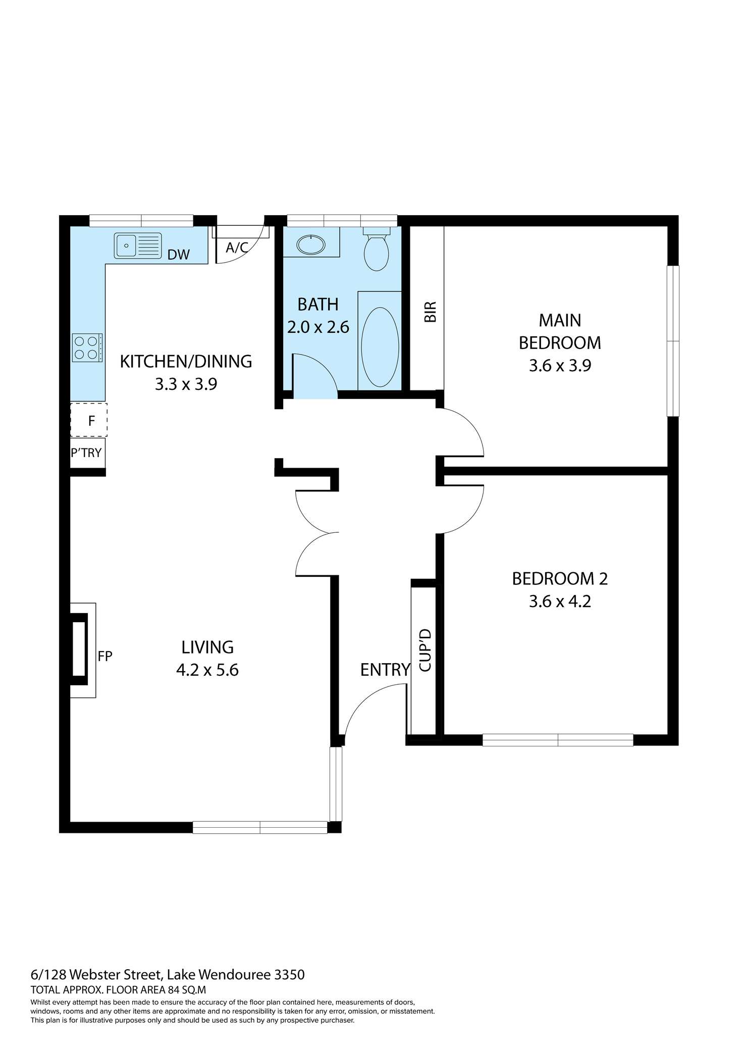 Floorplan of Homely house listing, 6/128 Webster Street, Lake Wendouree VIC 3350