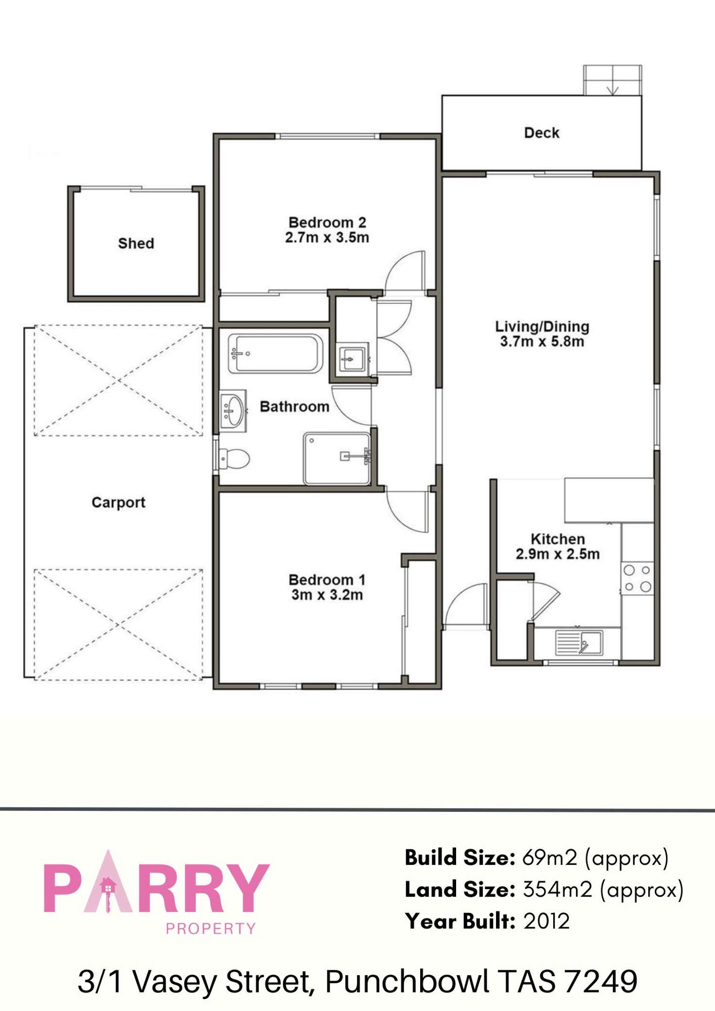 Floorplan of Homely house listing, 3/1 Vasey Street, Punchbowl TAS 7249