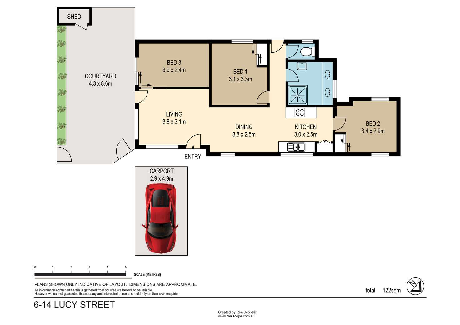 Floorplan of Homely unit listing, 6/32 Wight Street, Milton QLD 4064