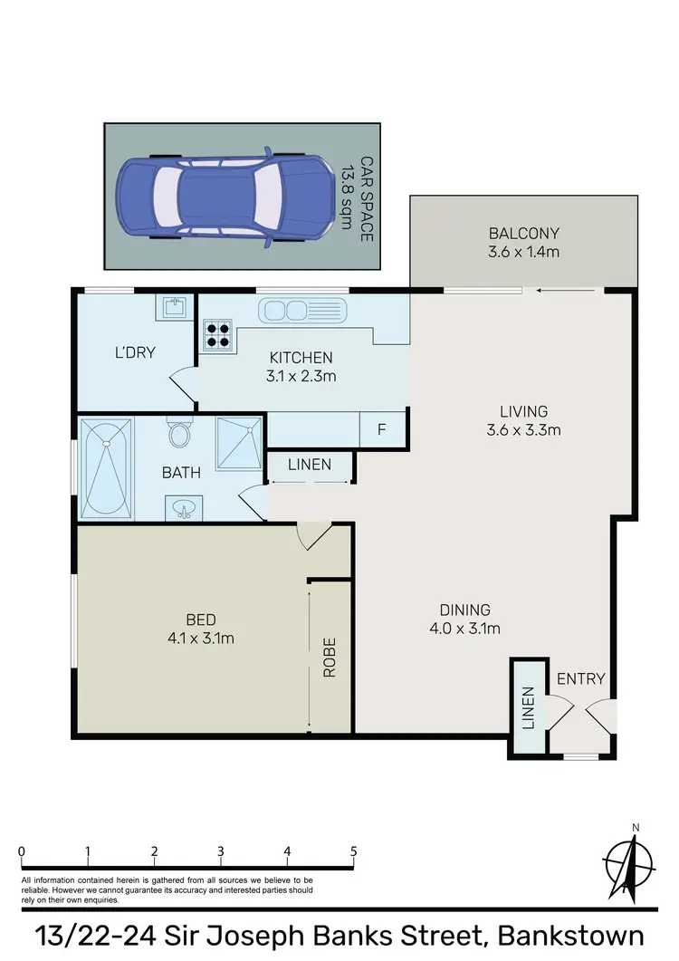 Floorplan of Homely unit listing, 13/22 Sir Joseph Banks St, Bankstown NSW 2200