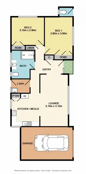 Floorplan of Homely unit listing, 2/5 Perth Street, Benalla VIC 3672