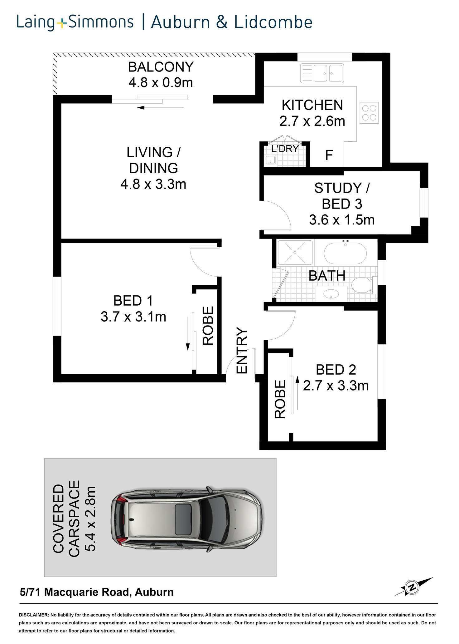 Floorplan of Homely unit listing, 5/71 Macquarie Rd, Auburn NSW 2144