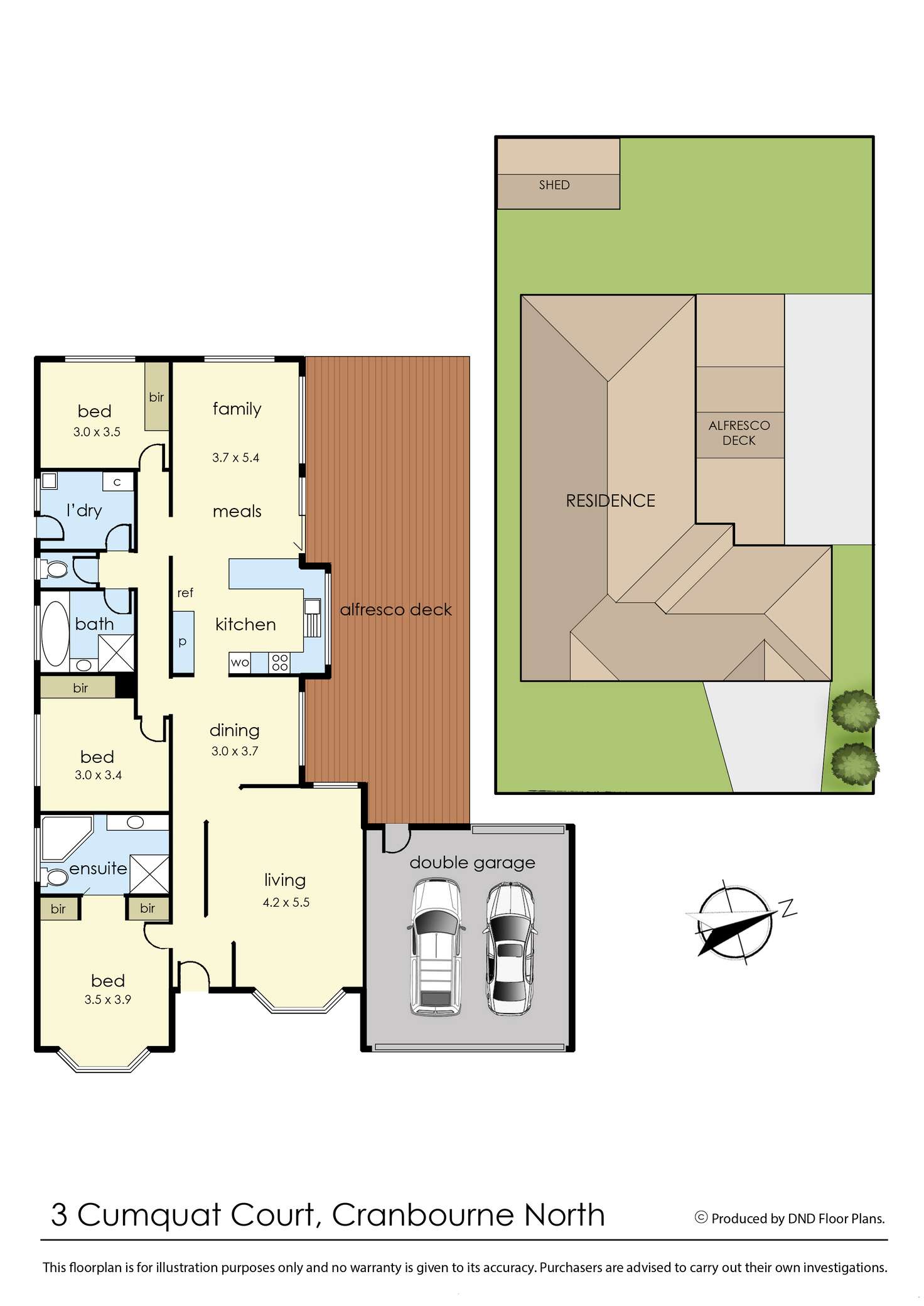 Floorplan of Homely house listing, 3 Cumquat Court, Cranbourne North VIC 3977