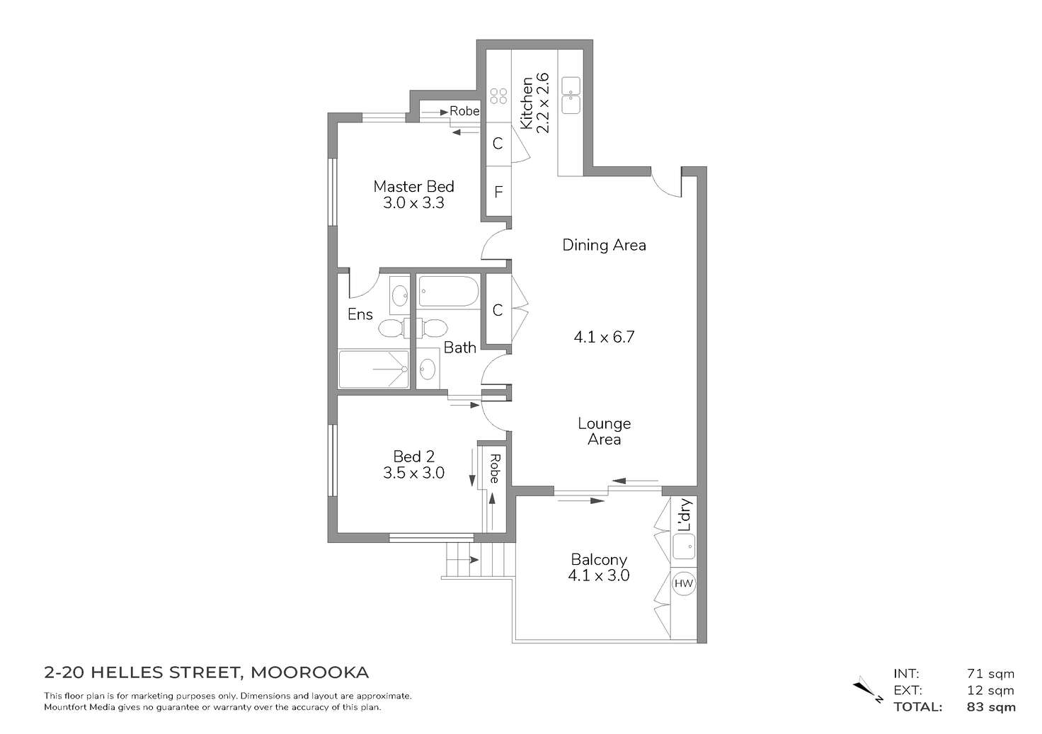 Floorplan of Homely apartment listing, 2/20 Helles Street, Moorooka QLD 4105