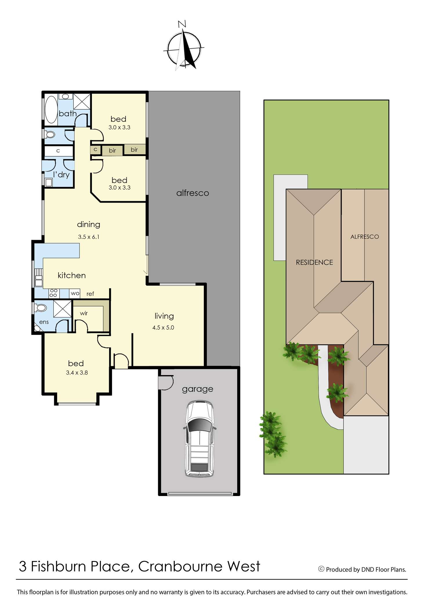 Floorplan of Homely house listing, 3 Fishburn Place, Cranbourne West VIC 3977