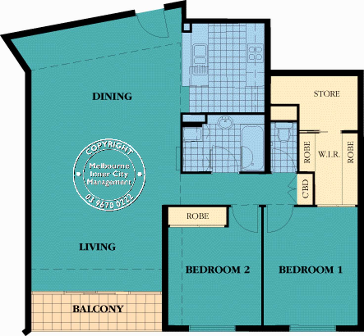 Floorplan of Homely apartment listing, REF 032411/299 Spring Street, Melbourne VIC 3000