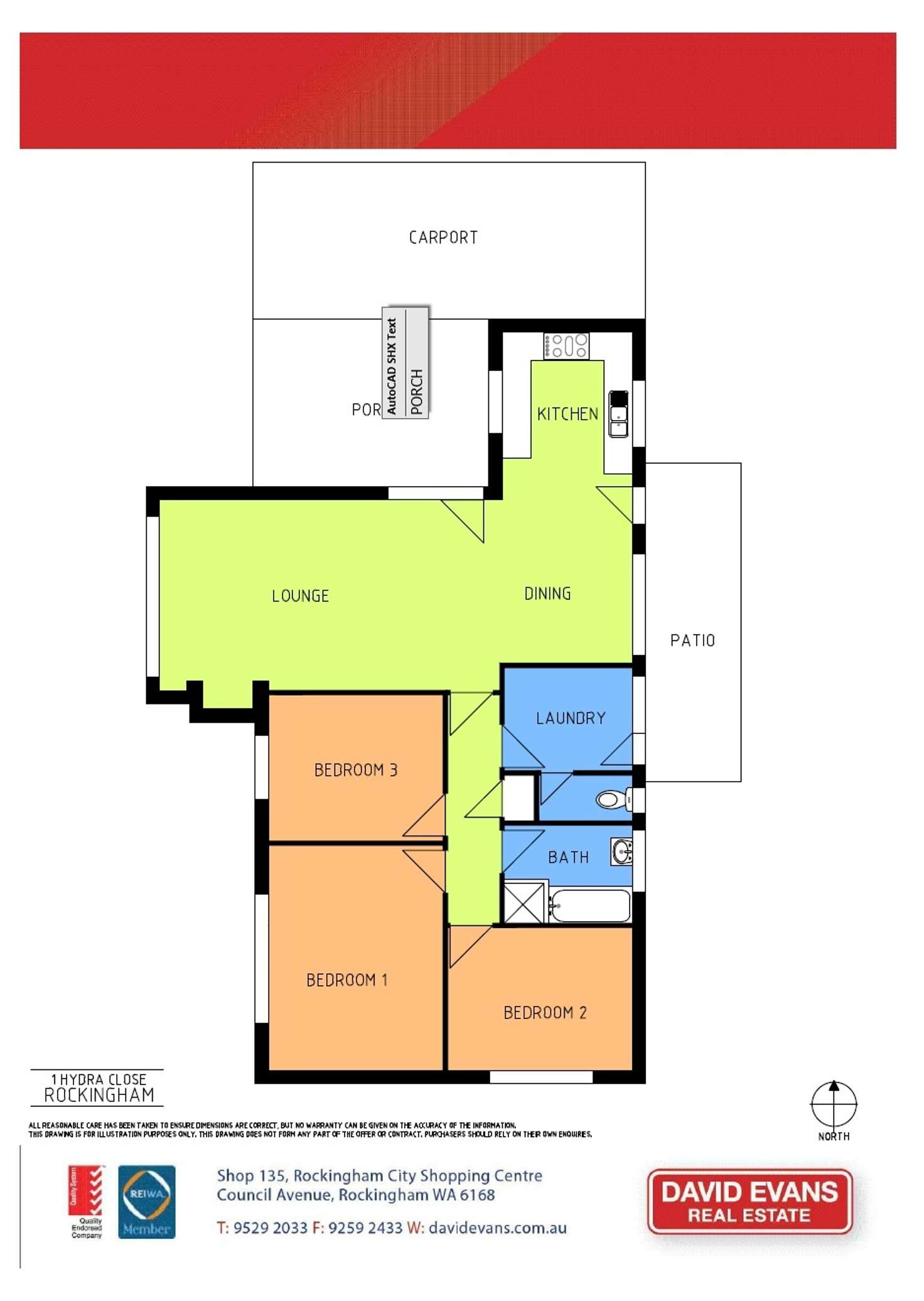 Floorplan of Homely house listing, 1 Hydra Close, Rockingham WA 6168