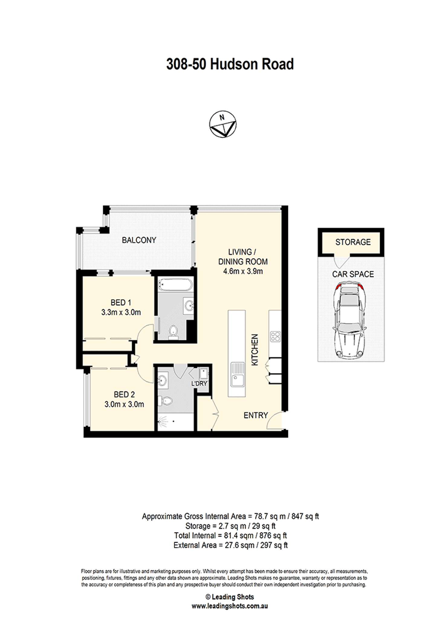 Floorplan of Homely apartment listing, 308/50 Hudson Road, Albion QLD 4010
