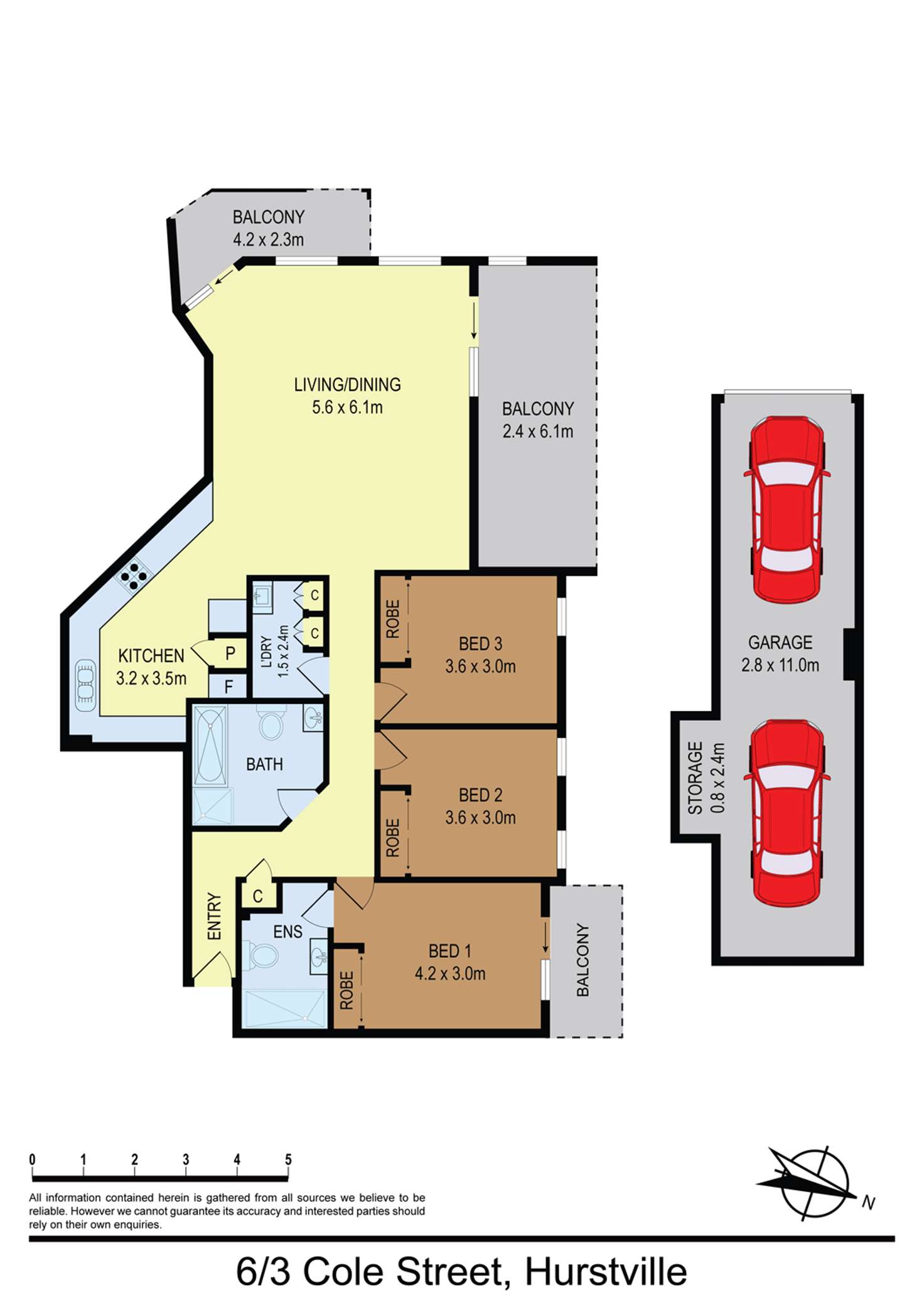 Floorplan of Homely apartment listing, 6/3 Cole Street, Hurstville NSW 2220