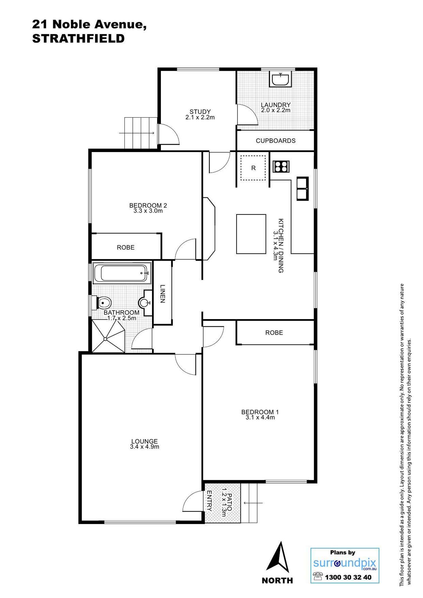 Floorplan of Homely house listing, 21 NOBLE AVENUE, Strathfield NSW 2135
