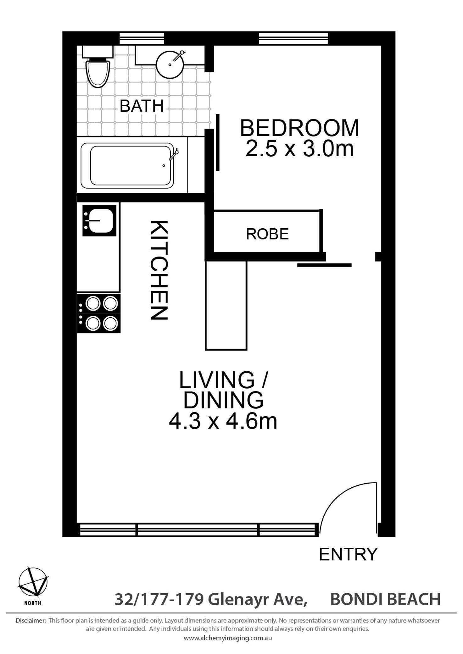 Floorplan of Homely apartment listing, 32/177-179 Glenayr Avenue, Bondi Beach NSW 2026