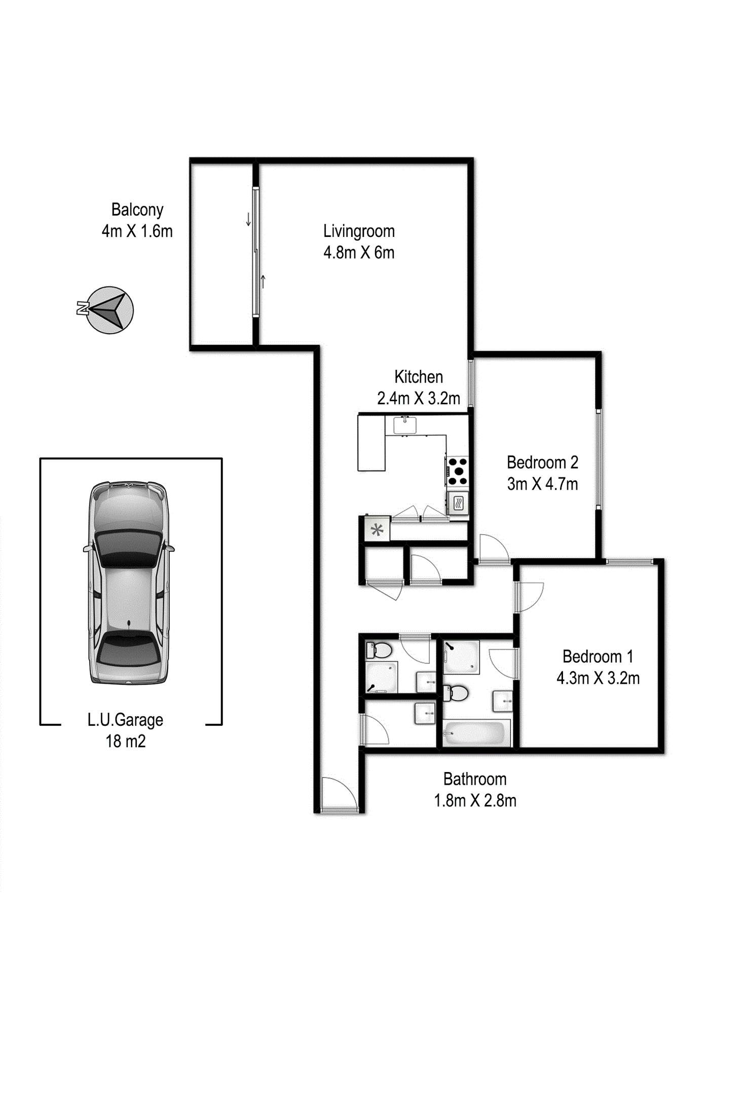 Floorplan of Homely apartment listing, 203/158-166 Day Street (289-295 Sussex Street), Sydney NSW 2000