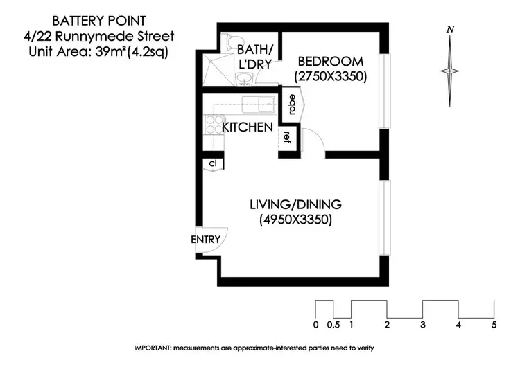 Floorplan of Homely unit listing, 4/22 Runnymede Street, Battery Point TAS 7004