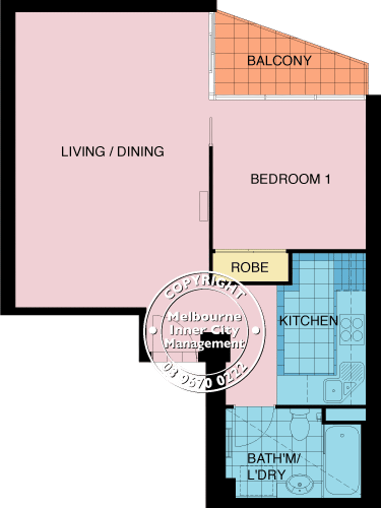 Floorplan of Homely apartment listing, REF 03244/22 Kavanagh Street, Southbank VIC 3006