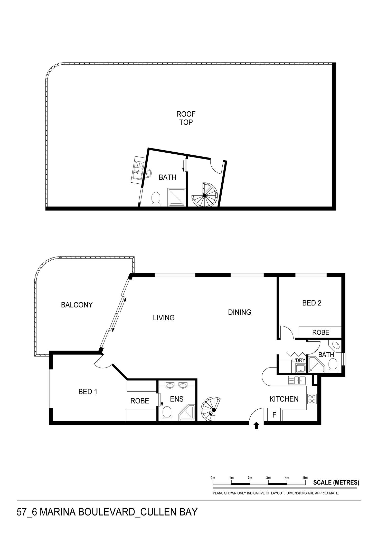 Floorplan of Homely apartment listing, 57/6 Marina Boulevard, Cullen Bay NT 820