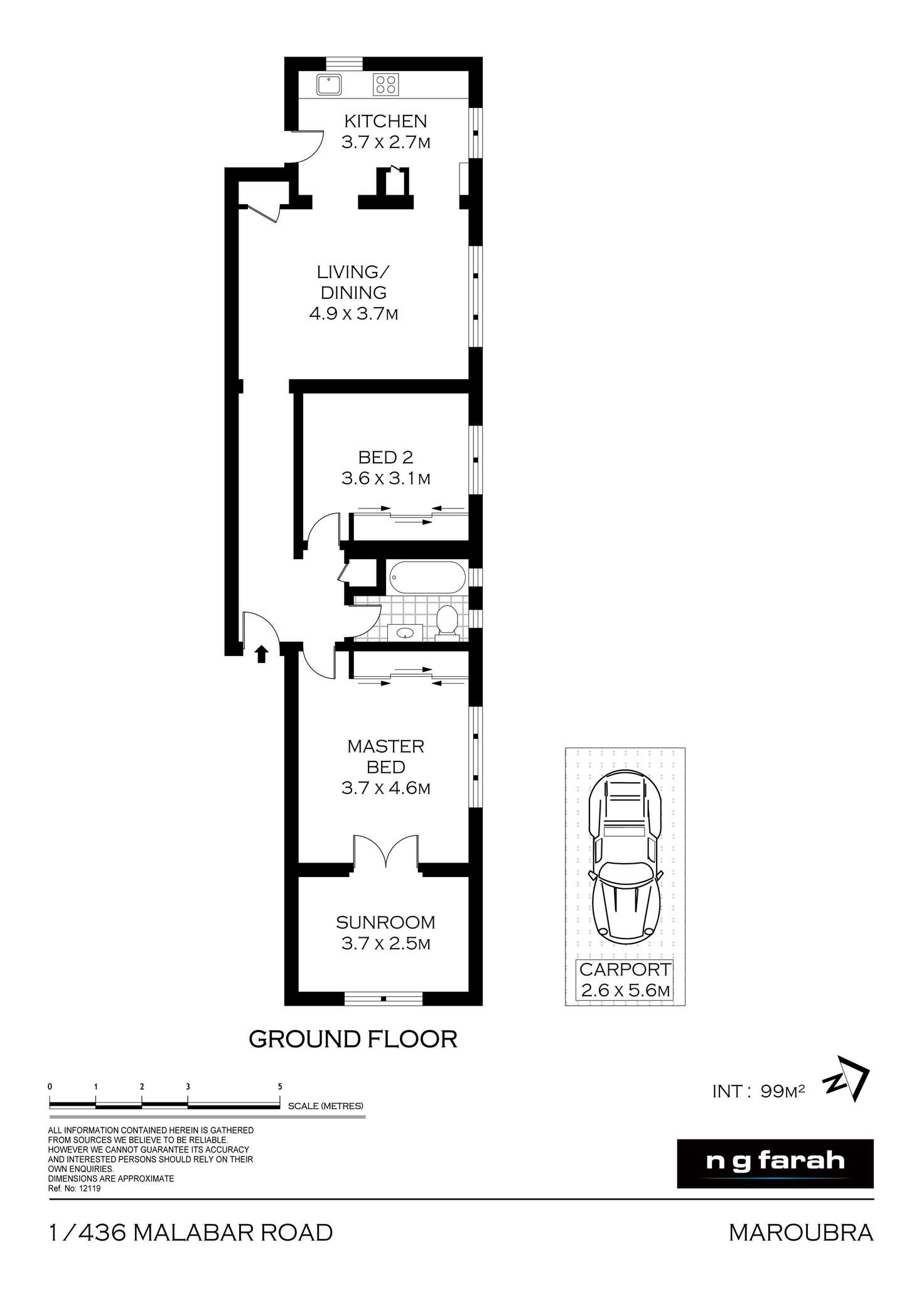 Floorplan of Homely apartment listing, 1/436 Malabar Road, Maroubra NSW 2035