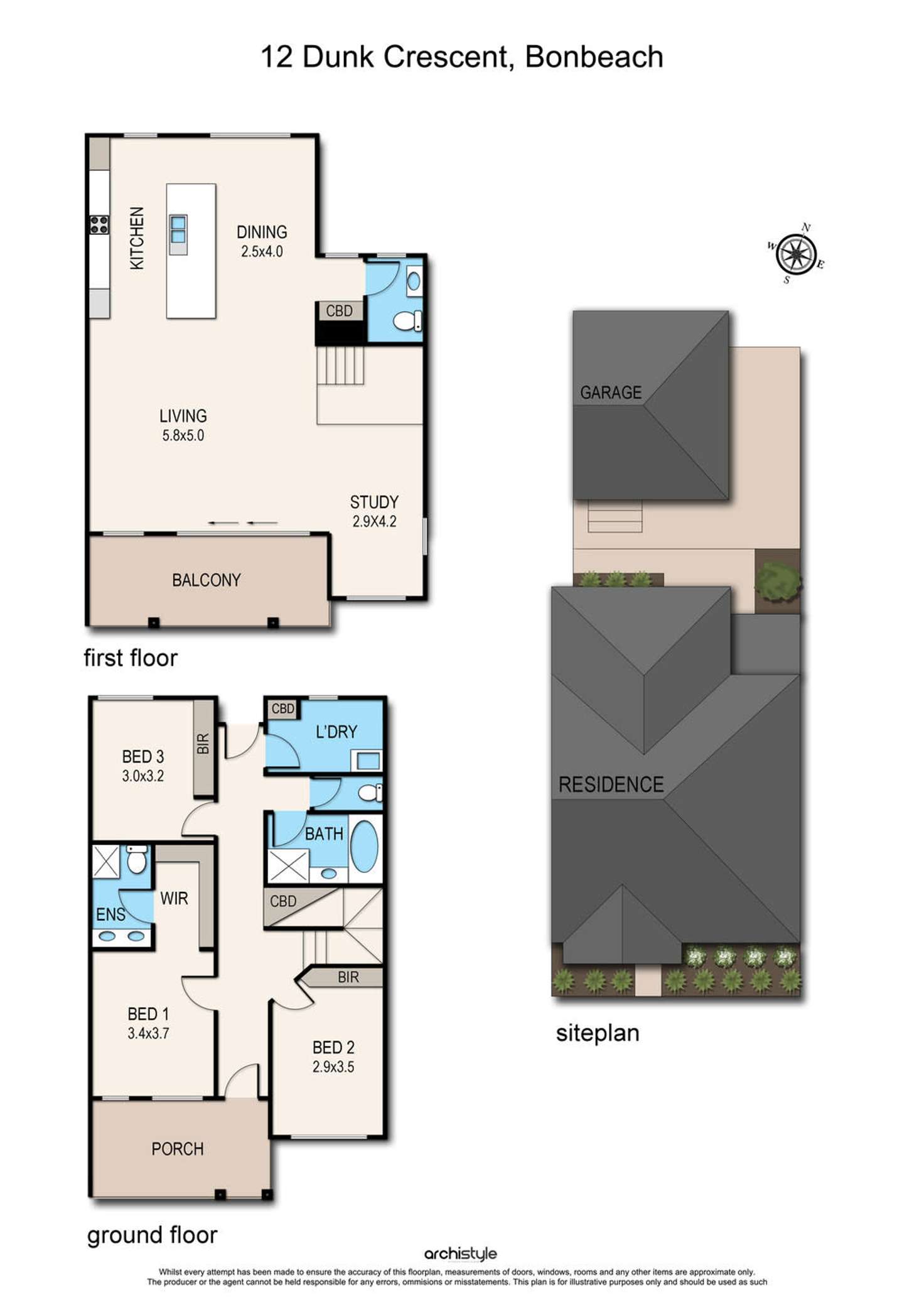 Floorplan of Homely townhouse listing, 12 Dunk Crescent, Bonbeach VIC 3196