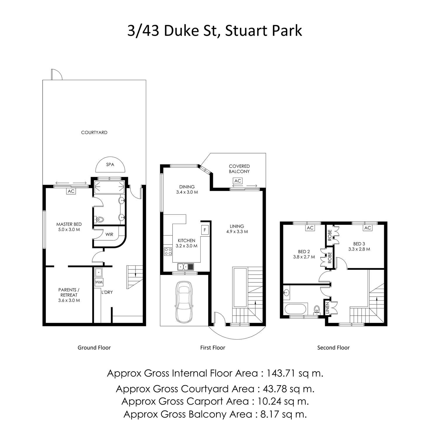 Floorplan of Homely townhouse listing, 3/43 Duke Street, Stuart Park NT 820