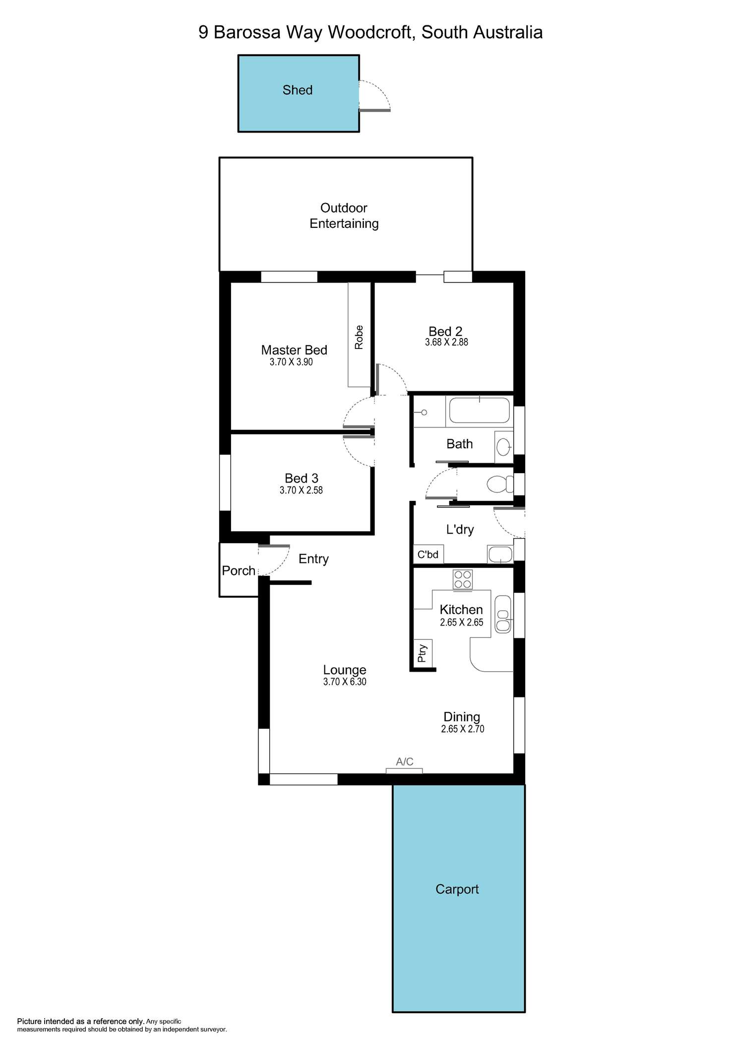 Floorplan of Homely house listing, 9 Barossa Way, Woodcroft SA 5162