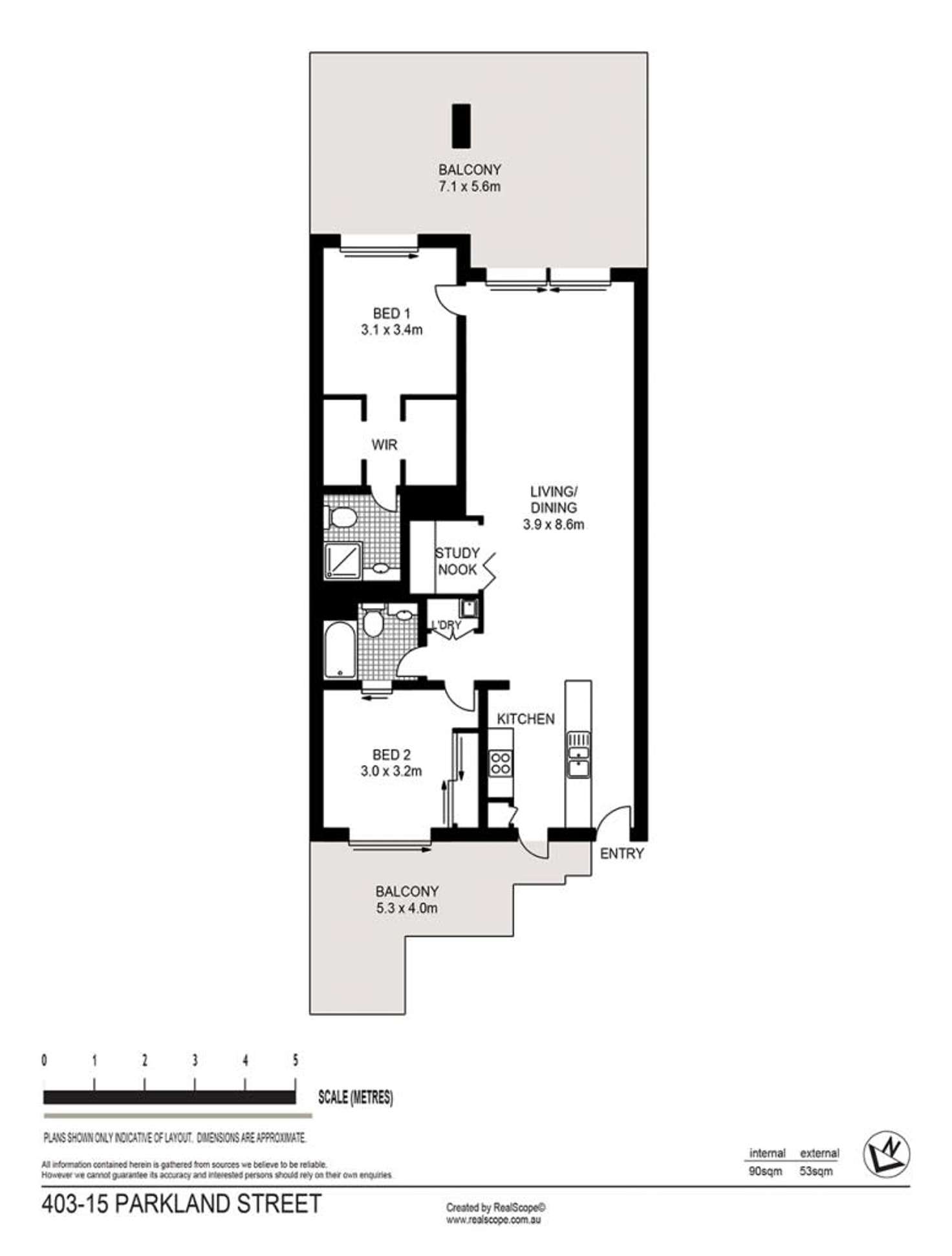 Floorplan of Homely apartment listing, 403/15 Parkland Street, Nundah QLD 4012