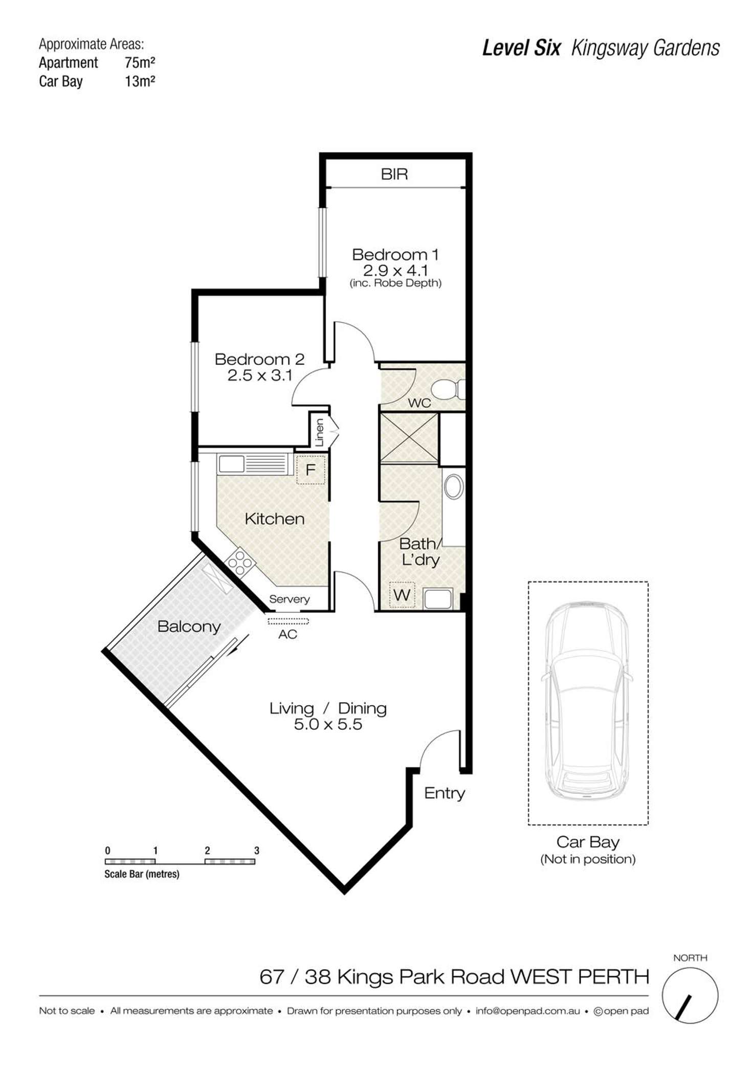 Floorplan of Homely apartment listing, 67/38 Kings Park Road, West Perth WA 6005