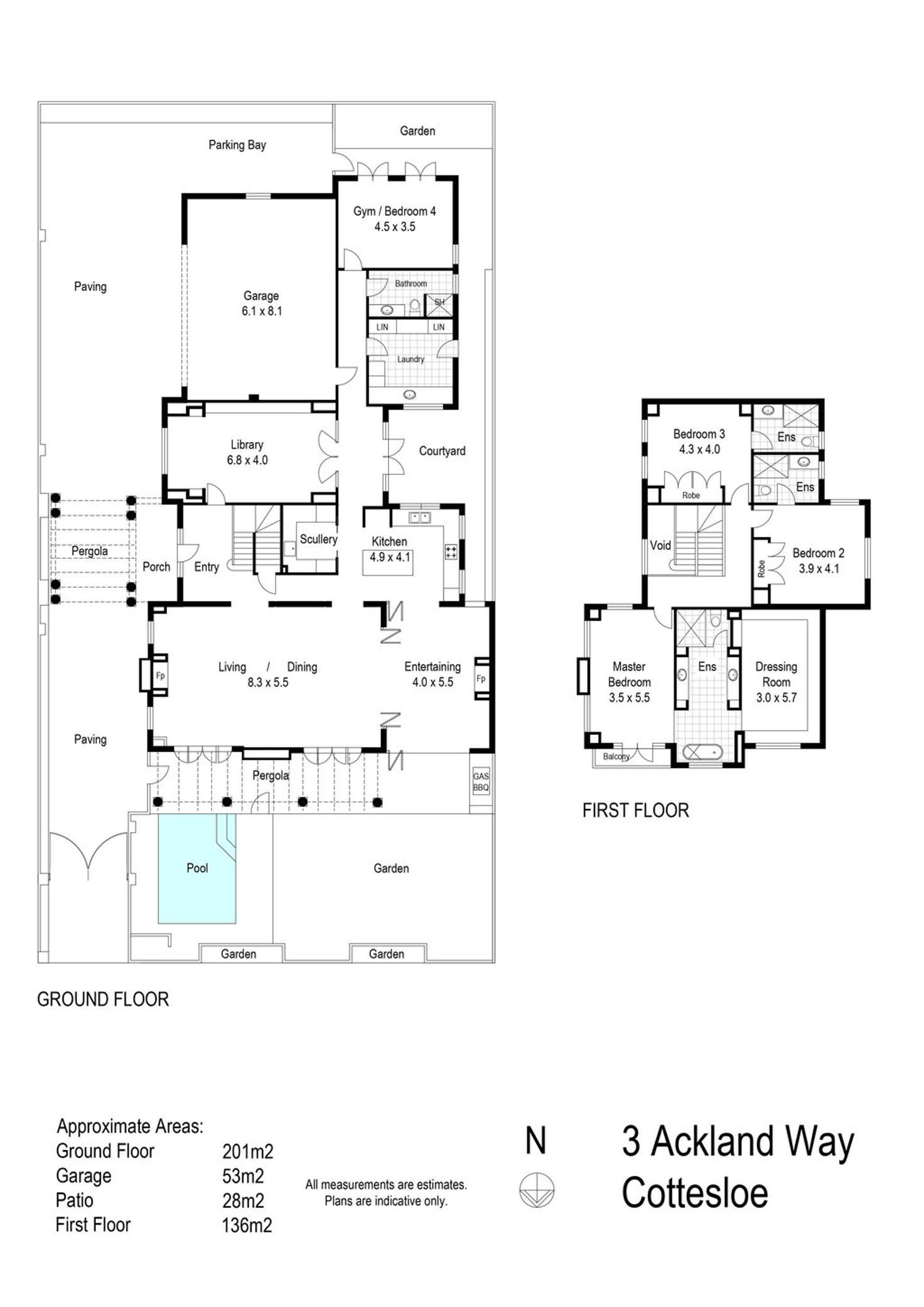 Floorplan of Homely house listing, 3 Ackland Way, Cottesloe WA 6011