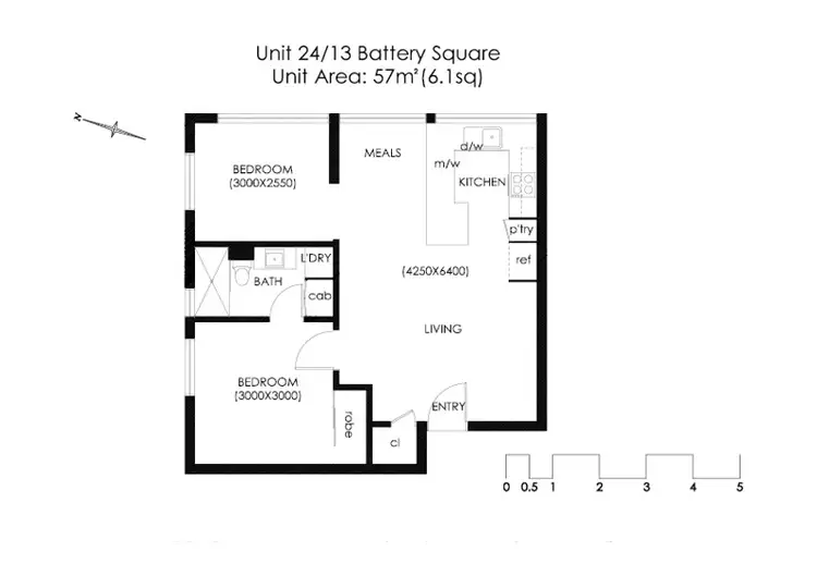 Floorplan of Homely unit listing, 24/13 Battery Square, Battery Point TAS 7004