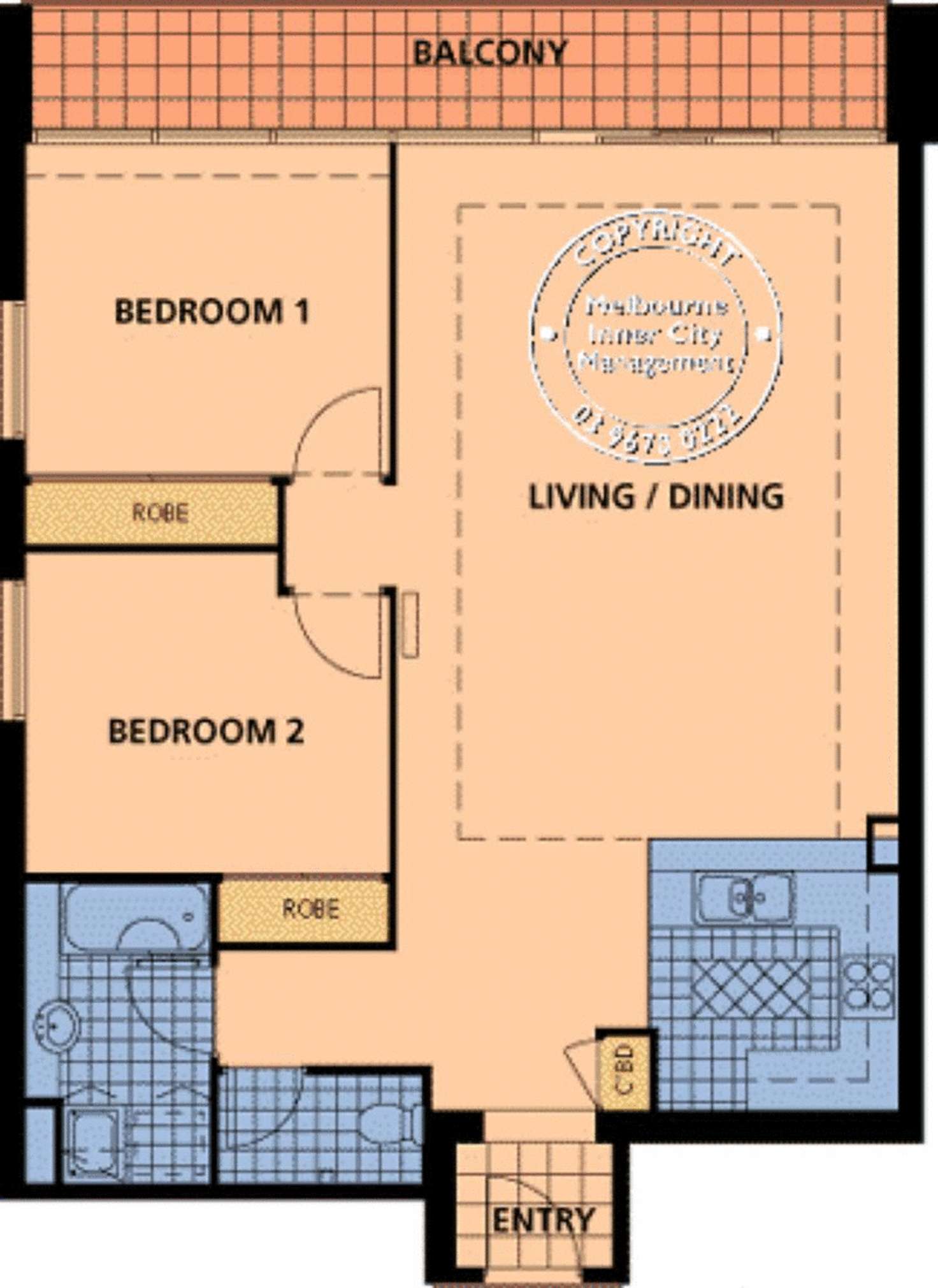 Floorplan of Homely apartment listing, REF 090810/418 St Kilda Road, Melbourne VIC 3004