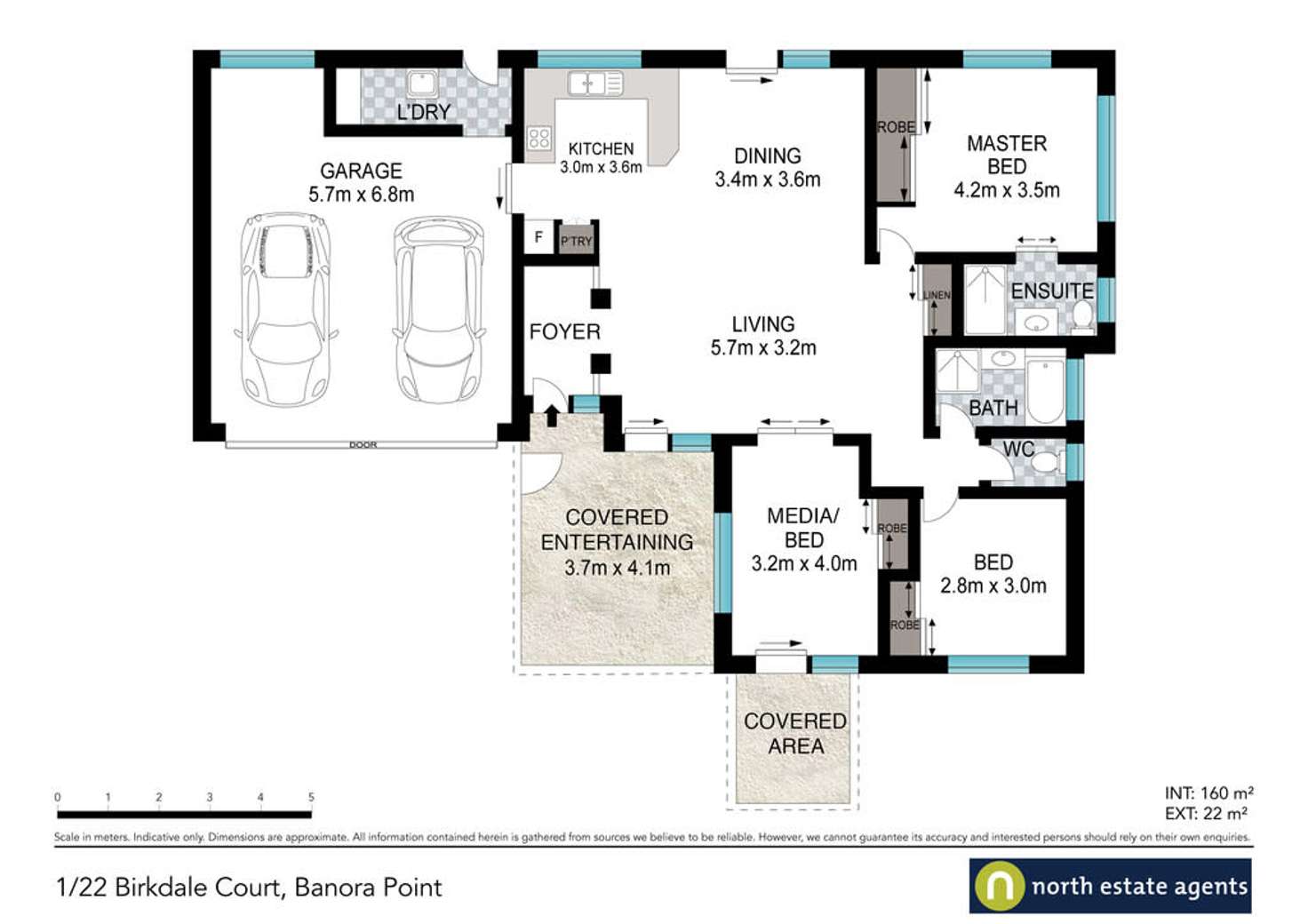 Floorplan of Homely semiDetached listing, 1 / 22 Birkdale Court, Banora Point NSW 2486