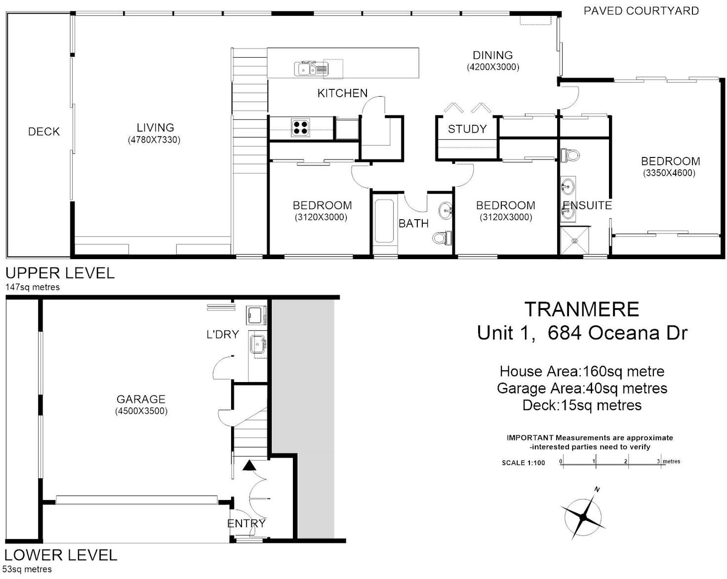Floorplan of Homely house listing, 1/684 Oceana Drive, Tranmere TAS 7018