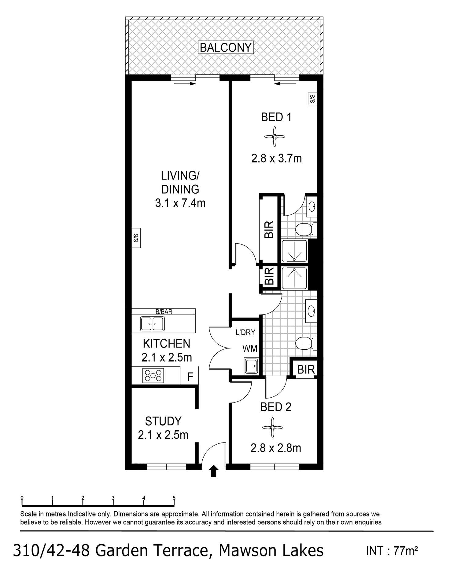 Floorplan of Homely apartment listing, 310/42-48 Garden Terrace, Mawson Lakes SA 5095