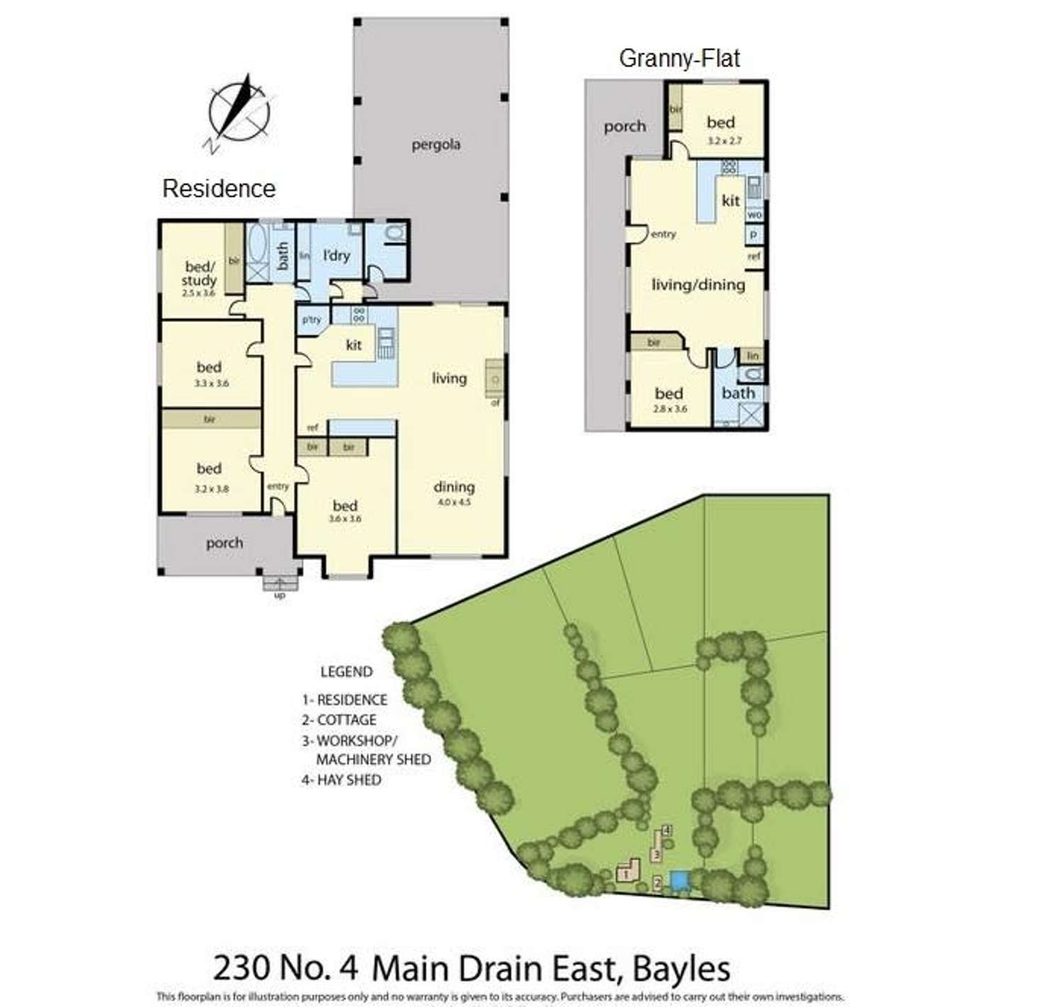 Floorplan of Homely acreageSemiRural listing, 230 Number Four Drain Road East, Bayles VIC 3981