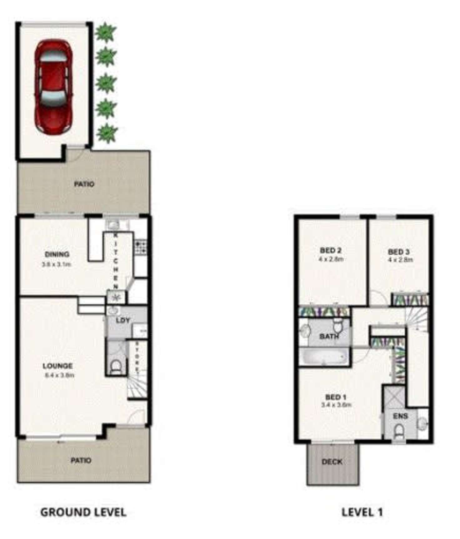 Floorplan of Homely townhouse listing, 50-A Kenbury Street, Bulimba QLD 4171