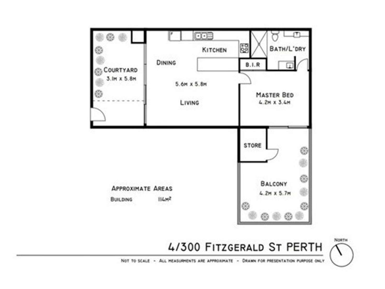 Floorplan of Homely apartment listing, 4/300 Fitzgerald Street, Perth WA 6000