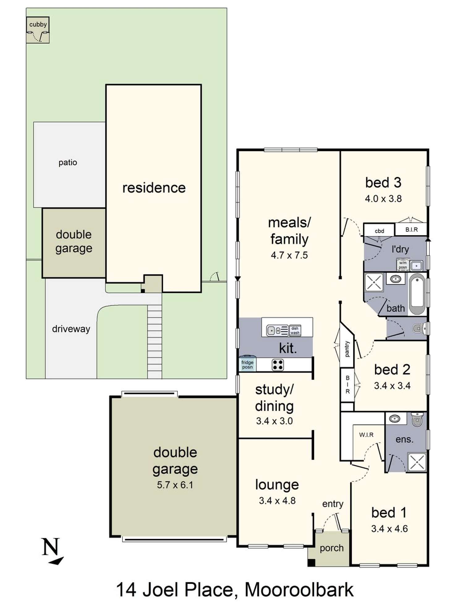 Floorplan of Homely house listing, 14 Joel Place, Mooroolbark VIC 3138