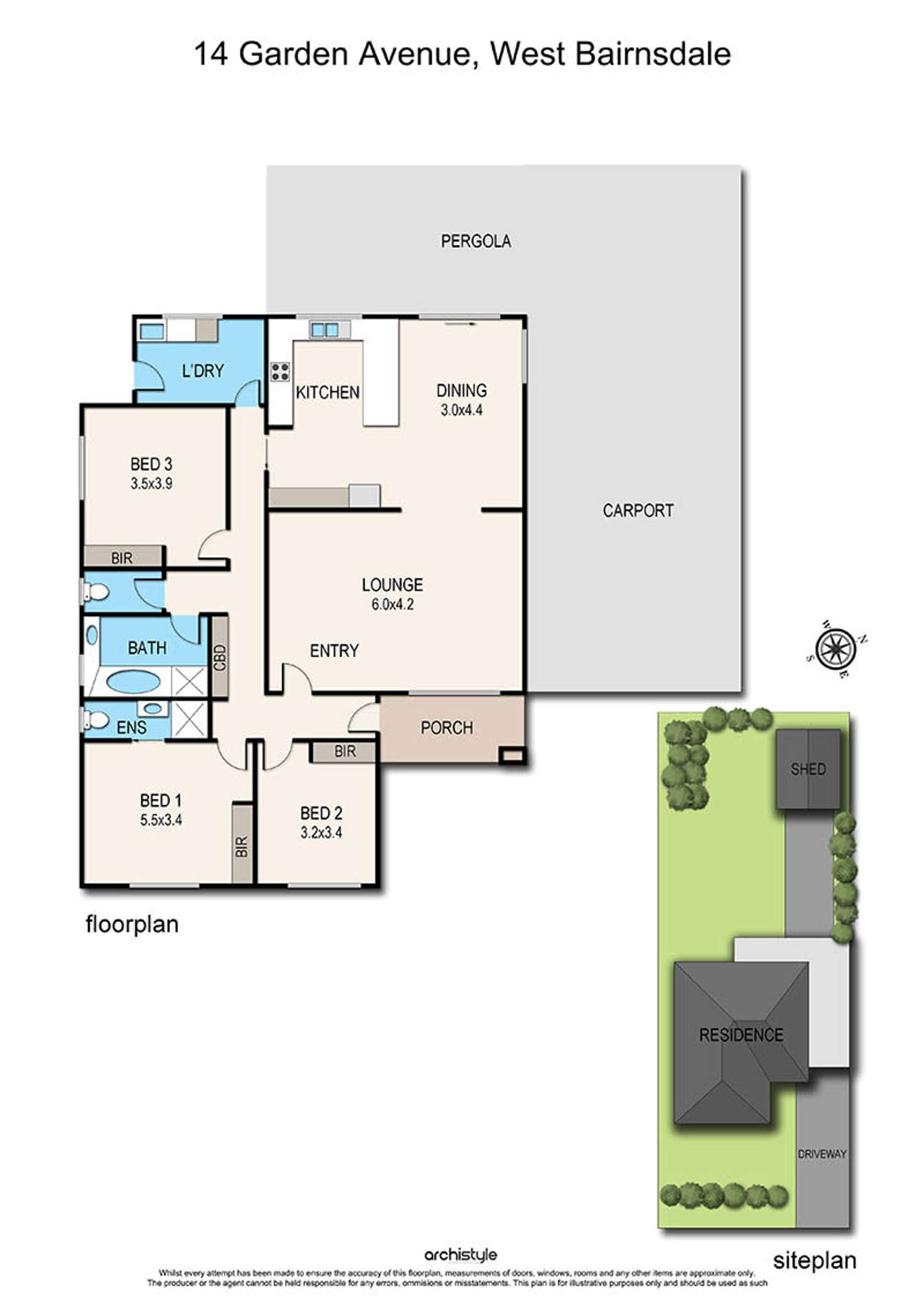 Floorplan of Homely house listing, 14 Garden Avenue, Bairnsdale VIC 3875