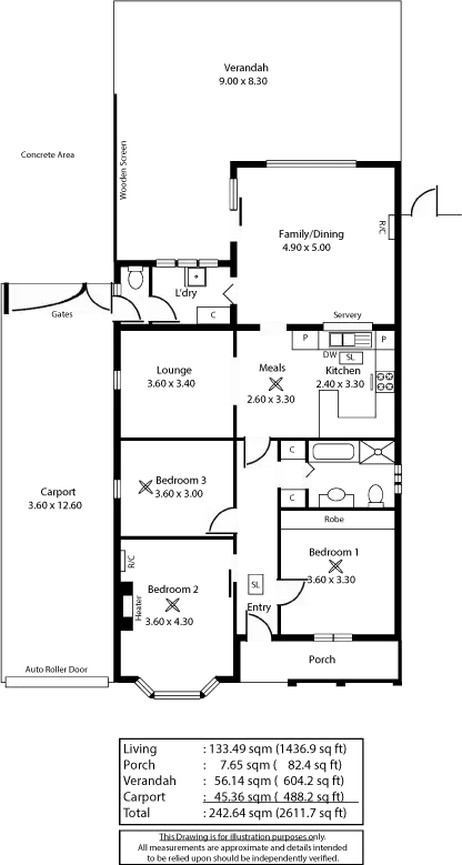 Floorplan of Homely house listing, 1 Ruby Street, Peterhead SA 5016