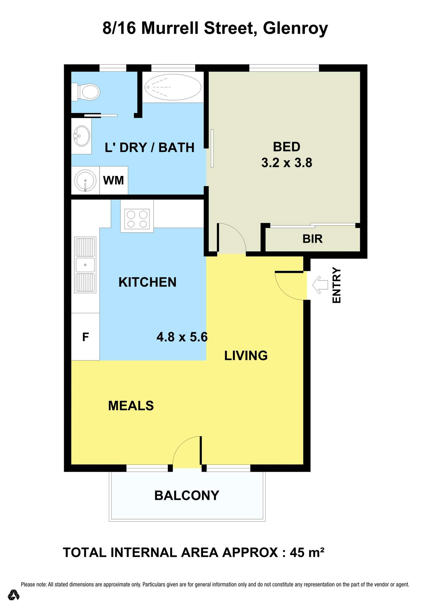 Floorplan of Homely apartment listing, 8/16 Murrell Street, Glenroy VIC 3046
