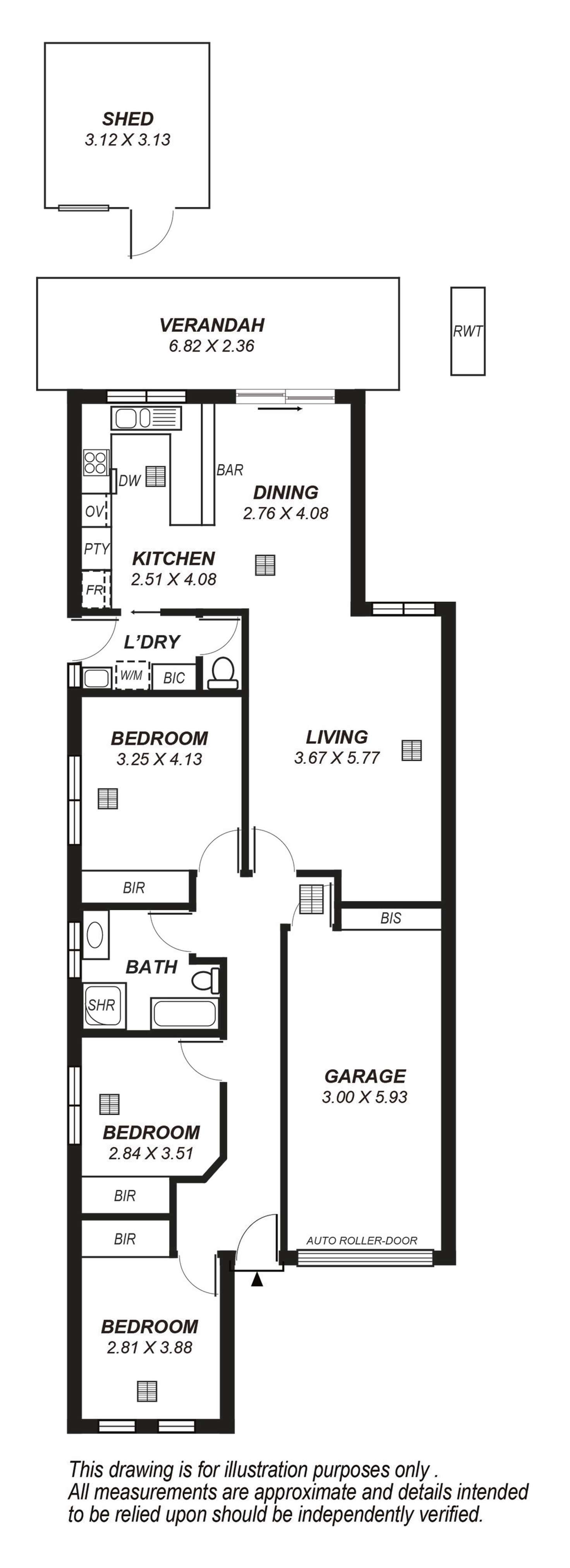 Floorplan of Homely semiDetached listing, 5 Wyn Street, Campbelltown SA 5074