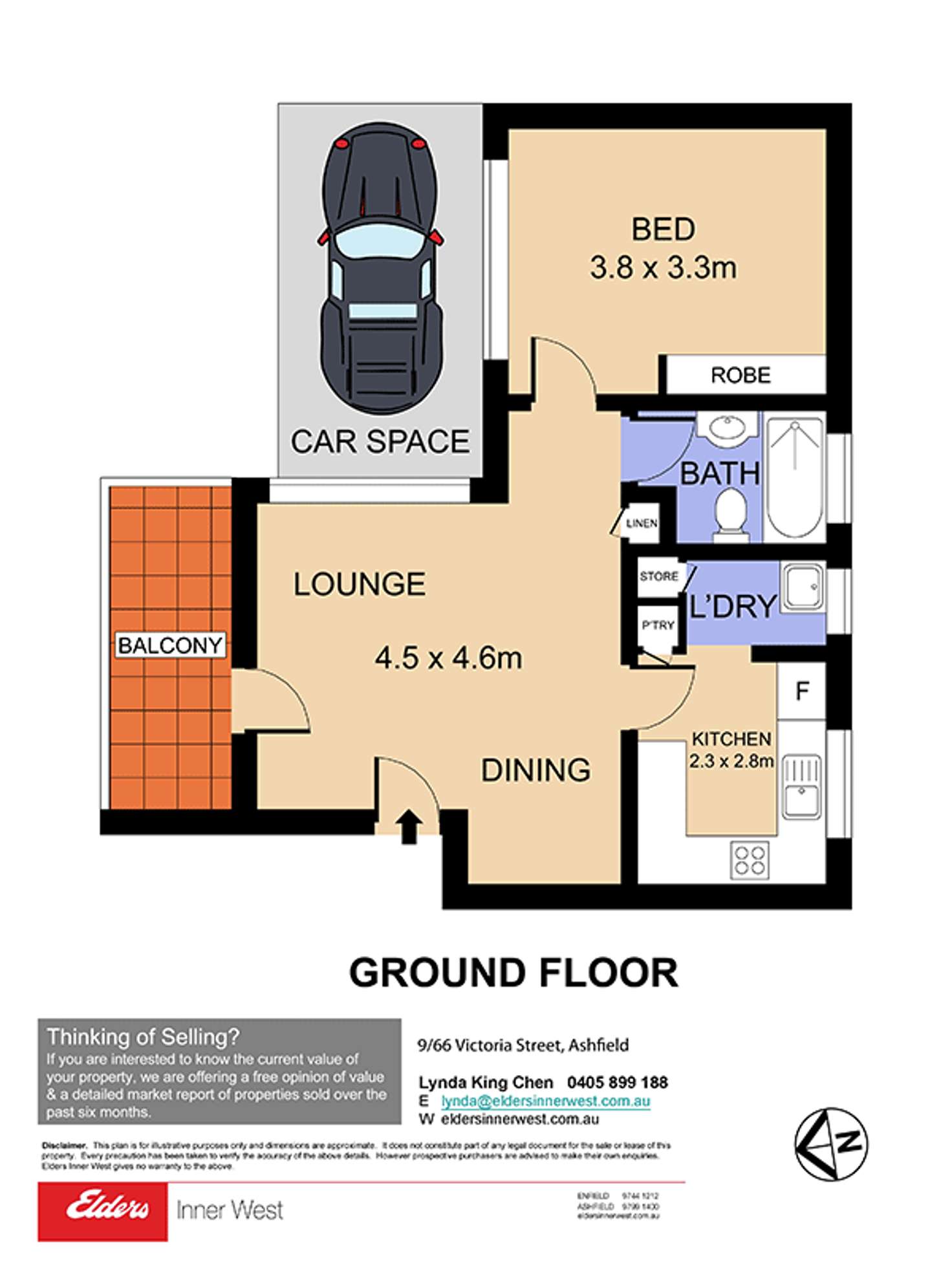 Floorplan of Homely unit listing, 9/66 Victoria Street, Ashfield NSW 2131