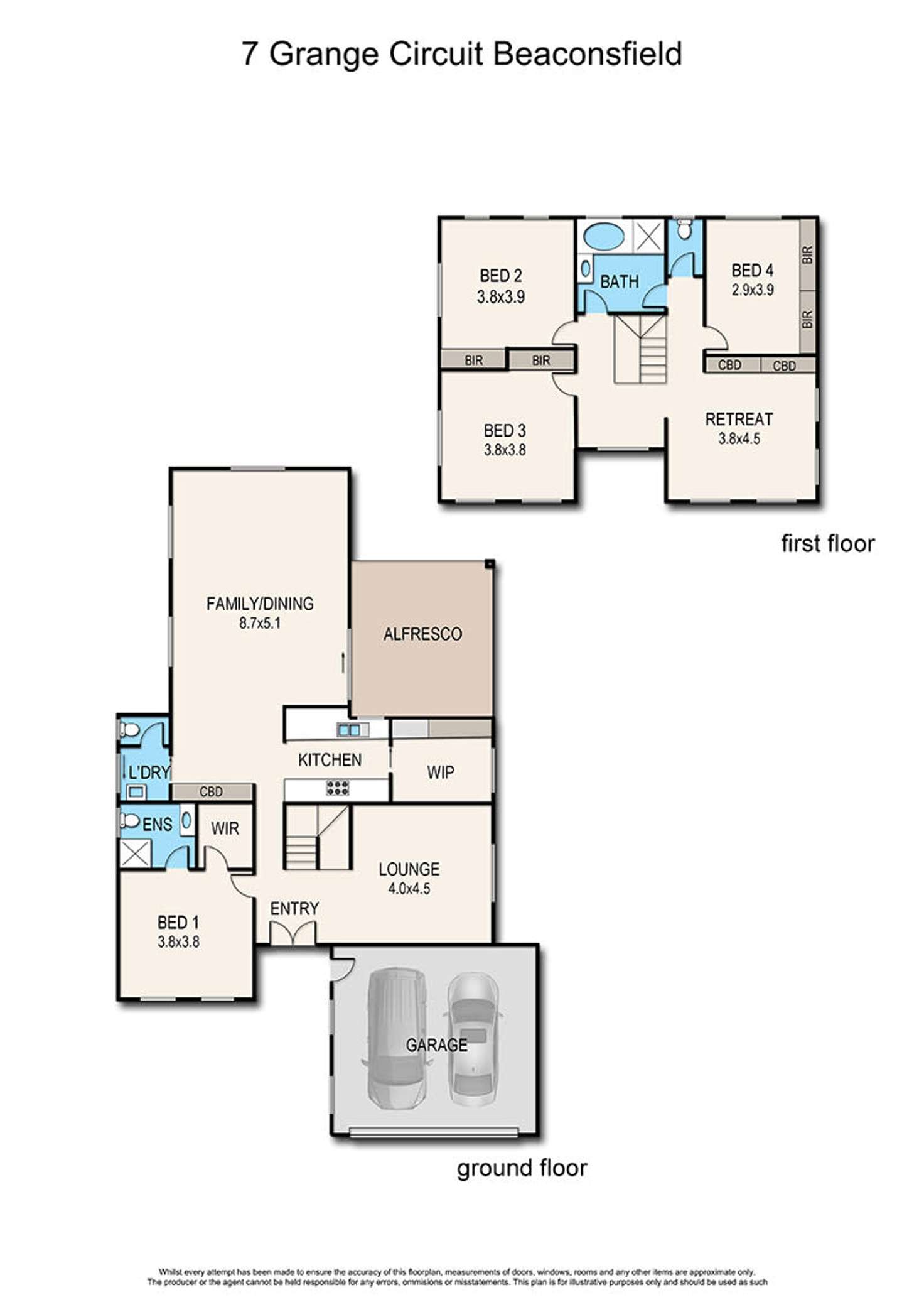 Floorplan of Homely house listing, 7 Grange Circuit, Beaconsfield VIC 3807