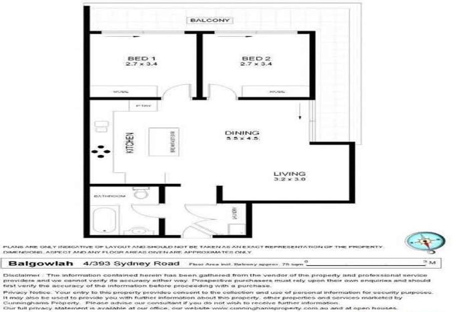 Floorplan of Homely apartment listing, 4/393 Sydney Road, Balgowlah NSW 2093