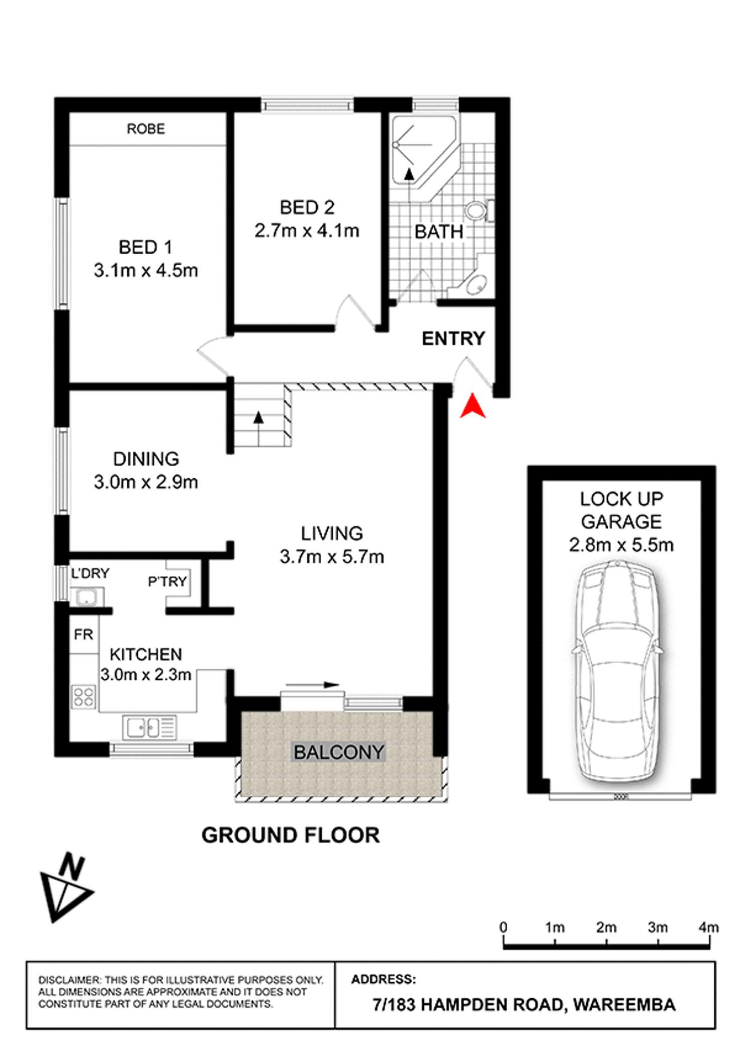 Floorplan of Homely apartment listing, 7/183 Hampden Road, Wareemba NSW 2046