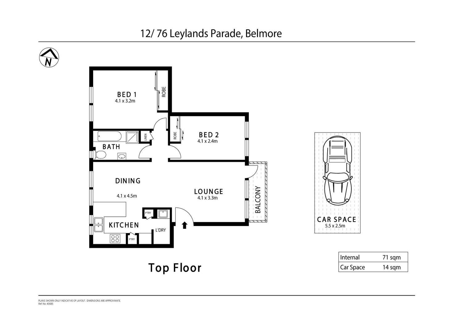 Floorplan of Homely apartment listing, 12/76 Leylands Parade, Belmore NSW 2192