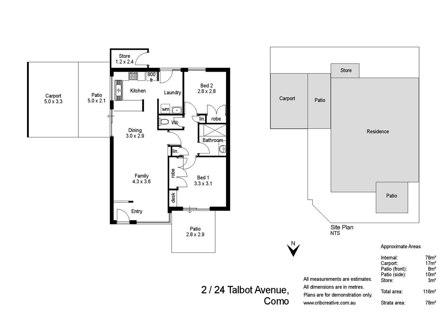 Floorplan of Homely villa listing, 2/24 Talbot Avenue, Como WA 6152