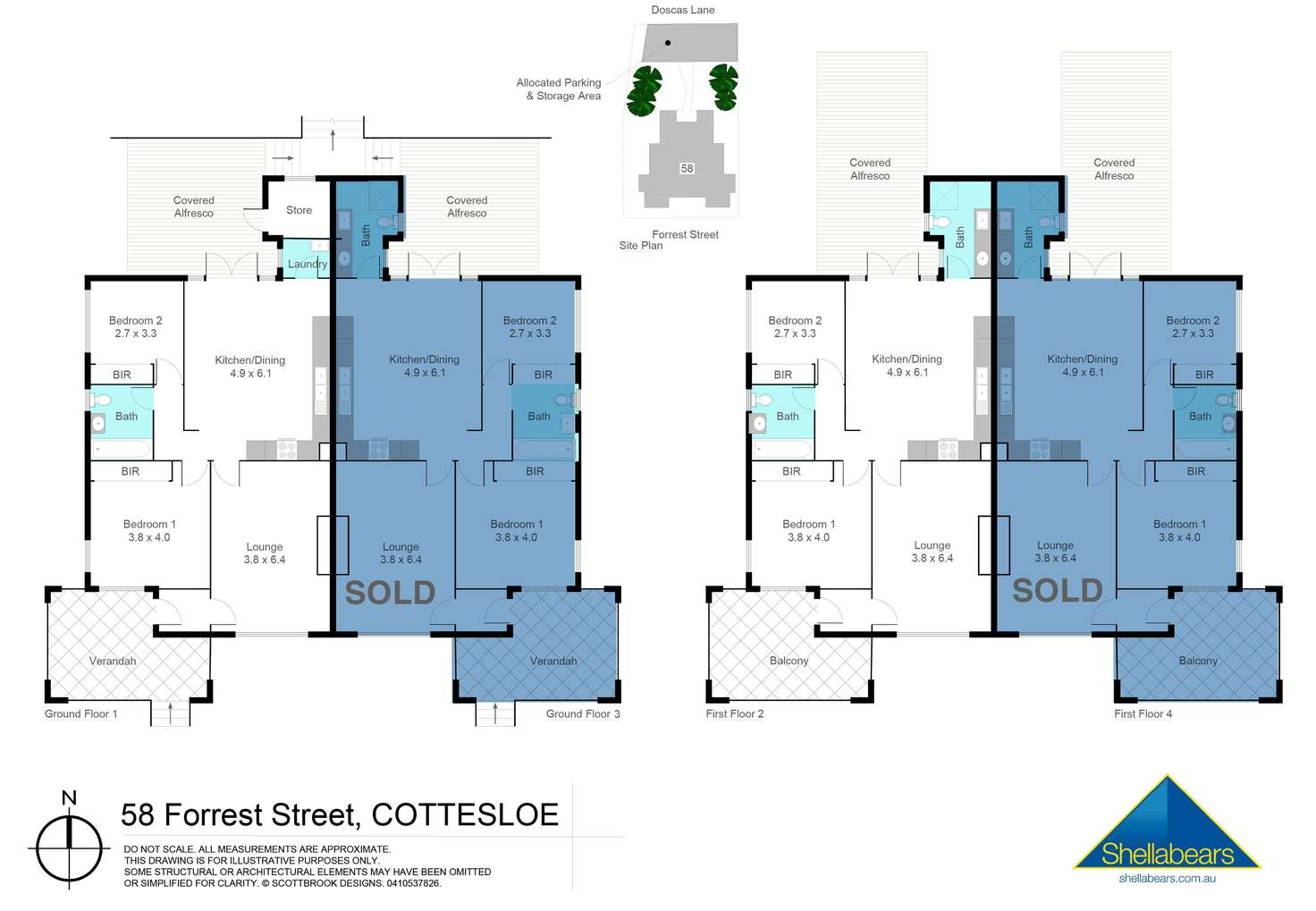 Floorplan of Homely blockOfUnits listing, Unit 1 58 Forrest Street, Cottesloe WA 6011