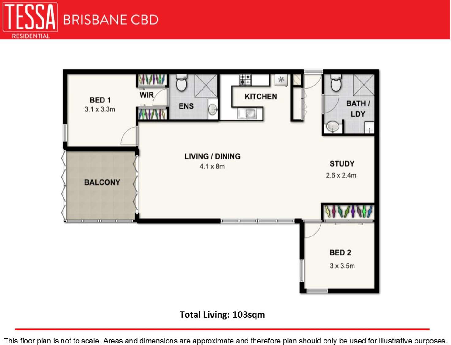 Floorplan of Homely apartment listing, 3708/108 Albert Street, Brisbane City QLD 4000