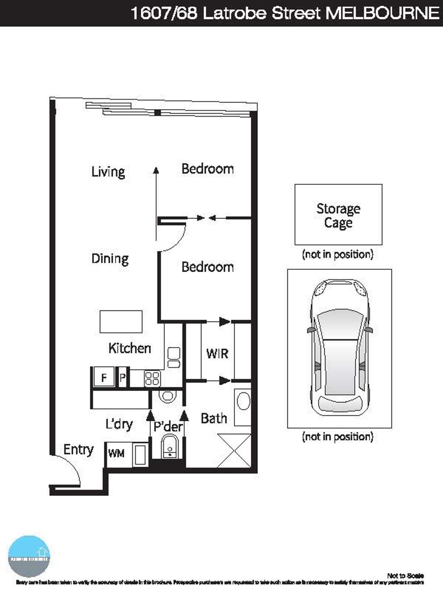 Floorplan of Homely apartment listing, 1607/68 Latrobe Street, Melbourne VIC 3000