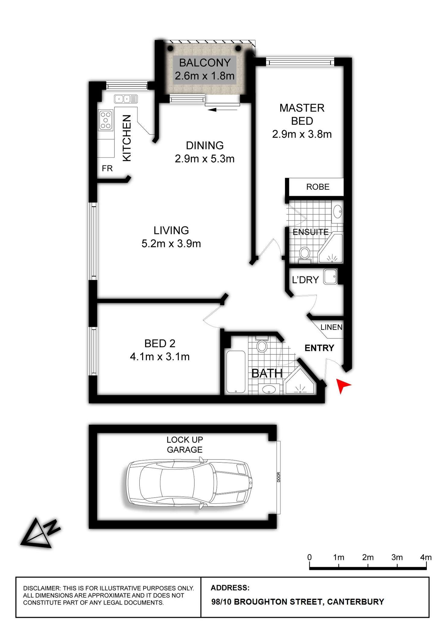 Floorplan of Homely apartment listing, 98/10 Broughton Street, Canterbury NSW 2193